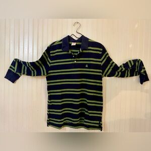 Brooks Brothers Long Sleeve Polo Blue Green Stripes Size Medium Like New
